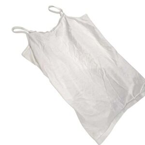 Karen Neuburger White Cotton Blend Spaghetti Strap Tank Top Layering Essential